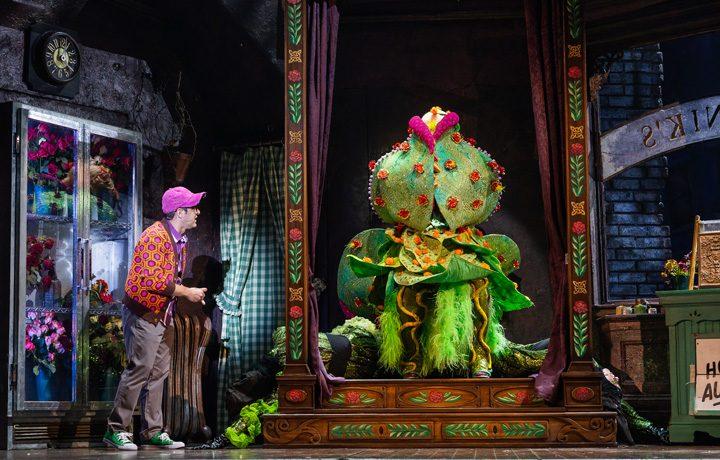 Etai Benson as Seymour and Latrice Royale as Audrey 2 in Little Shop of Horrors, 2024 (Ogunquit Playhouse)