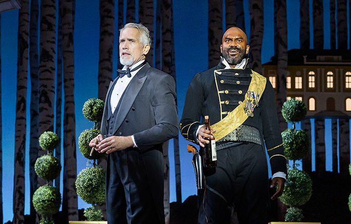 Mike McGowan as Fredrik Egerman and Nik Walker as Count Carl-Magnus in A Little Night Music, 2024 (Ogunquit Playhouse)