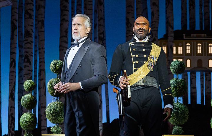 Mike McGowan as Fredrik Egerman and Nik Walker as Count Carl-Magnus in A Little Night Music, 2024 (Ogunquit Playhouse)