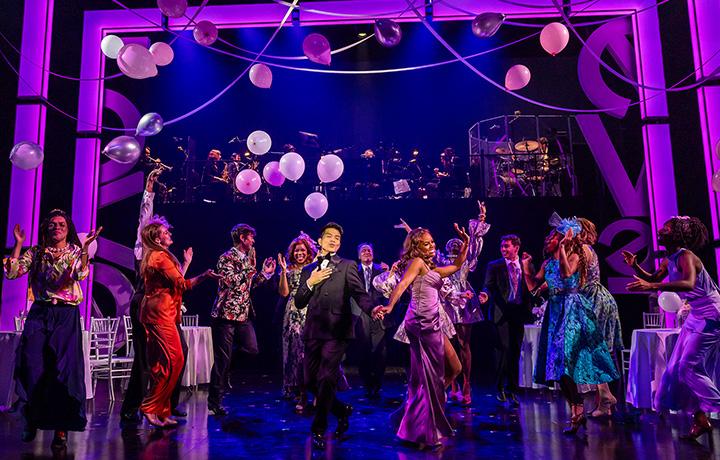 Telly Leung as George, Krystal Joy Brown as Julianne, and Cast in My Best Friend's Wedding, 2024 (Ogunquit Playhouse)