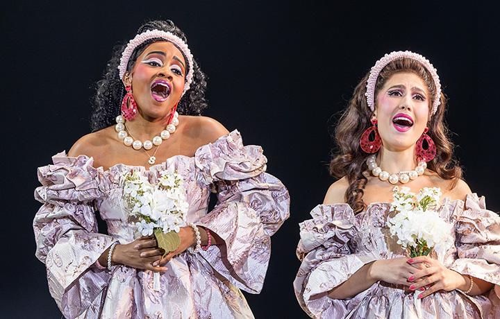 Morgan Bryant as Samantha and Zoe Jensen as Amanda in My Best Friend's Wedding, 2024 (Ogunquit Playhouse)